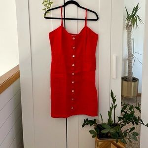 Red 100% linen Cynthia Rowley Dress